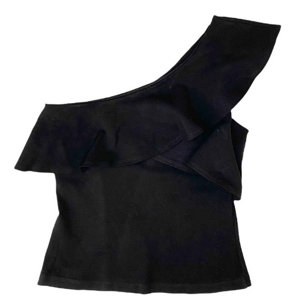 Workhall Black One Shoulder Top